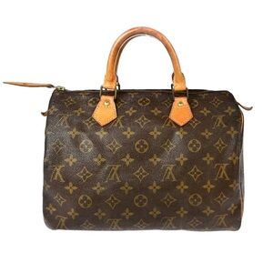 Vintage LOUIS VUITTON Speedy 30 Top Handle Monogram Travel Boston Tote Bag
